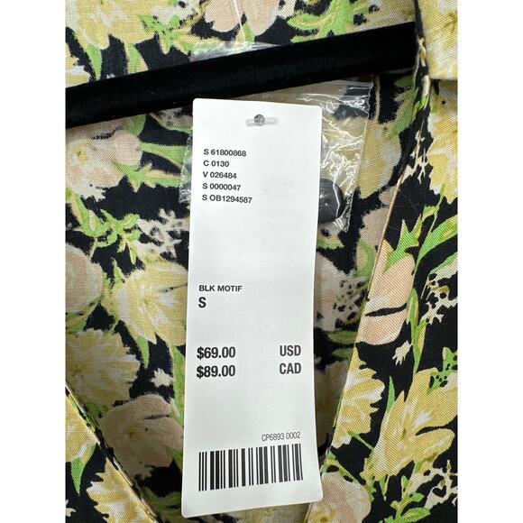 Urban Outfitters Dress Womens Small Yellow Floral Mini Wrap Boho Cottagecore - Picture 6 of 8